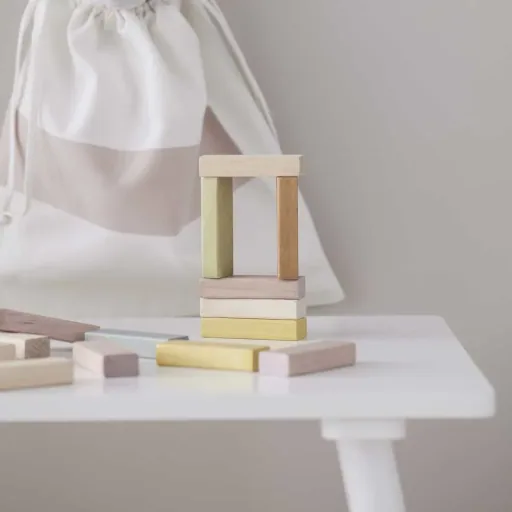 Kids concept stacking sticks wood