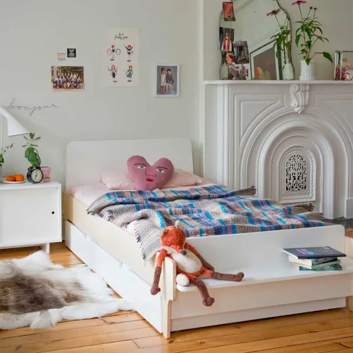 Oeuf river single bed birch with white