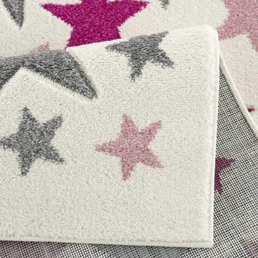 Livone children's carpet stella stars pink gray, Carpet size: 120 x 180 cm