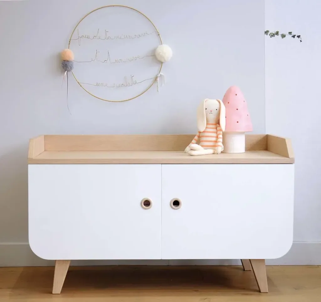 Laurette sideboard zen, Color of the surfaces: White