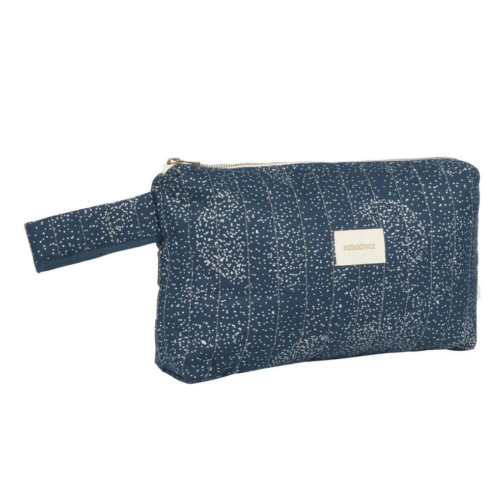 Nobodinoz STORIES Cosmetic bag, toiletry bag, 30 x 18 x 7 cm, color: Goldbubble/Nightblue