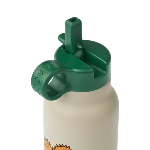 Liewood Children's Water Bottle, Drinking Bottle Falk 350 ml - Recycled Stainless Steel, Insulated, Leak-Proof, Color: Dinosaur / Mist
