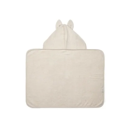 Liewood baby hooded towel, baby towel Vilas Hase - ultra-soft, absorbent, animal ears, perfect after bathing, color: sand