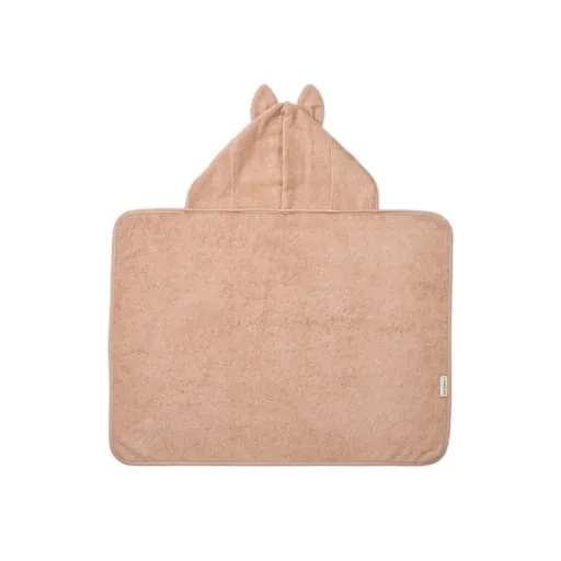 Liewood Baby Hooded Towel, Baby Towel Vilas Hase – Ultra-Soft, Absorbent, Animal Ears, Perfect after Bathing, Color: Pale Tuscany