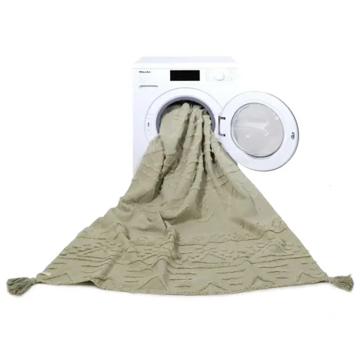 Lorena Canals washable cotton carpet "Tribu" olive, Carpet size: 200 x 300 cm