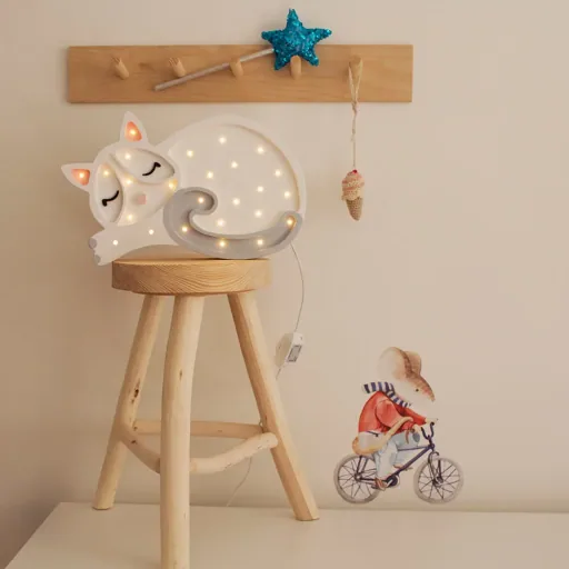 Little Lights Led Decorative Children's Lamp cat white