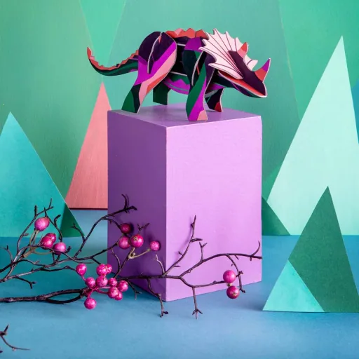 Studio Roof 3D dinosaurs triceratops cardboard