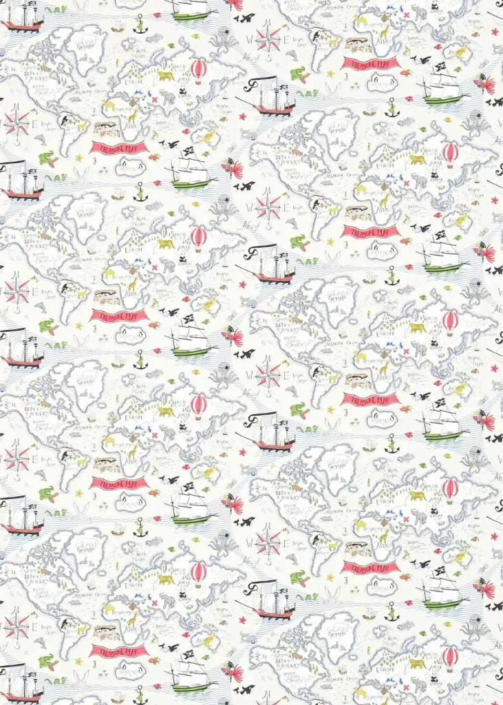 Little Sanderson Abracazoo wallpaper world map sand