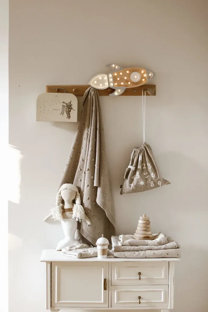 Little Lights LED decorative children's lamp rocket gray