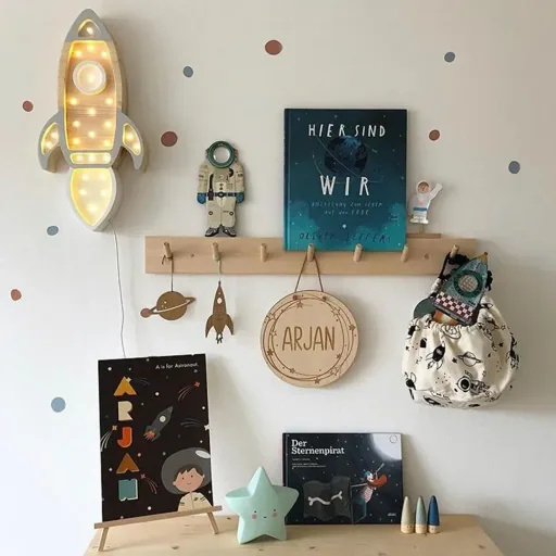 Little Lights LED decorative children's lamp rocket gray
