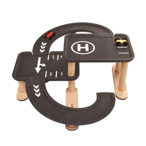 Plan Toys parking garage wood with black