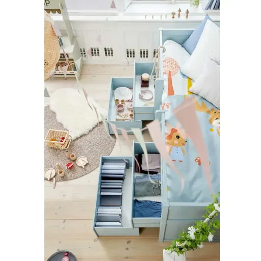 Flexa drawer bed "Freja" blue
