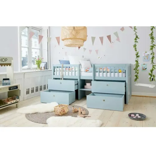Flexa drawer bed "Freja" blue