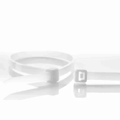 200mm Cable Ties - 100 Pack, Natural White Nylon Zip Ties