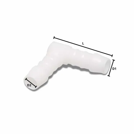 90 Degree Plastic Hose Connector - 19mm Hose Elbow Fitting