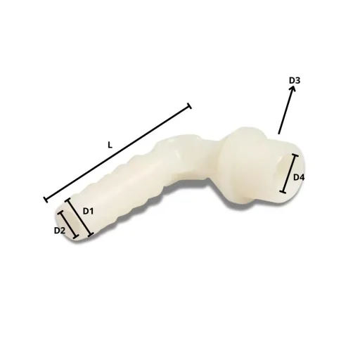 Hose Connector Plastic Angle Spout x Male Thread 1/2" x 20mm