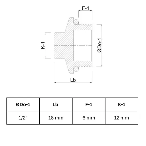 Brass threaded plug 1/2" male thread