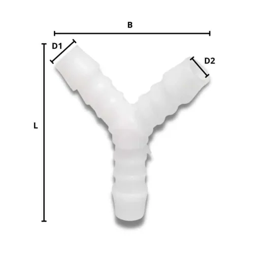 Hose Connector Plastic Y-Piece 5 mm