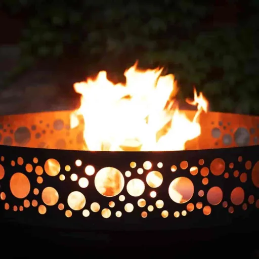 80 cm Steel Fire Pit for Garden & Outdoor Use