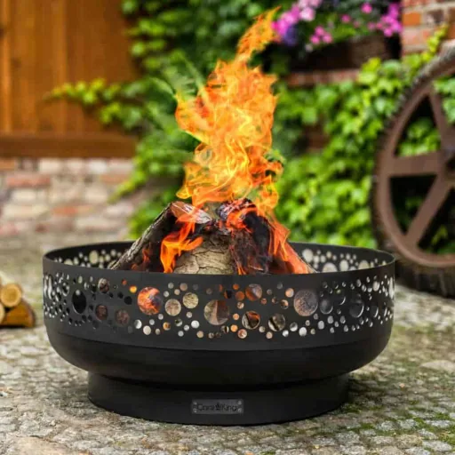 80 cm Steel Fire Pit for Garden & Outdoor Use