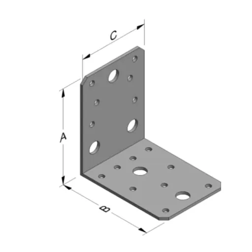 Galvanized Angle Bracket 88x88x65mm - Heavy Duty Wood Connector