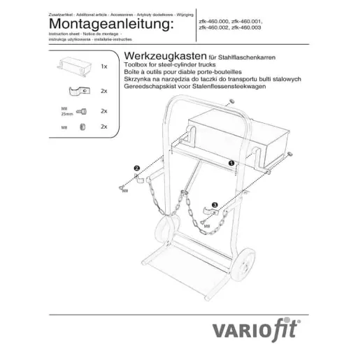 Toolbox for Steel Cylinder Trolleys fk-1100 / 1101