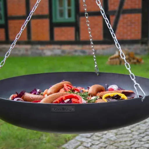70cm Wok Set with Tripod and Crank Handle - Outdoor Cooking