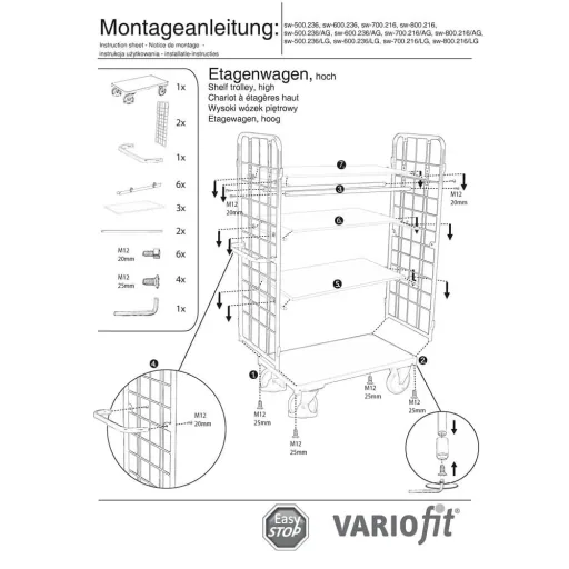 High Capacity Industrial Cart, 500 kg Load, Mesh Cart