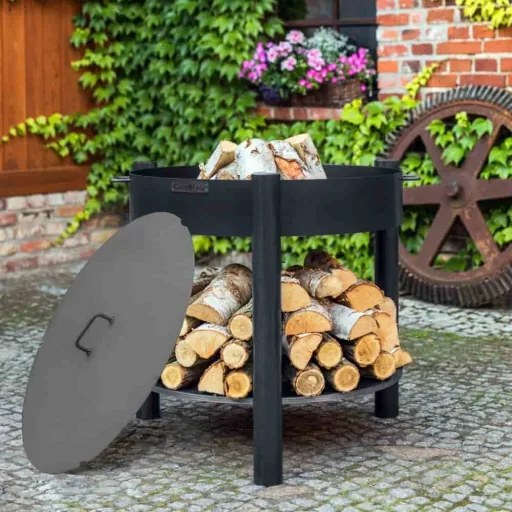 60cm Steel Fire Pit - Handcrafted Garden Fire Bowl
