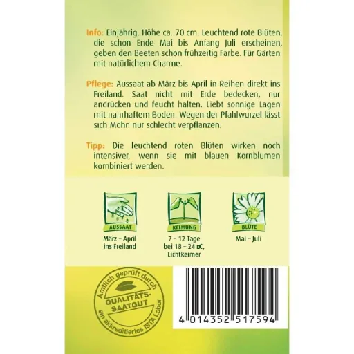 Red Poppy Seeds for Natural Gardens |