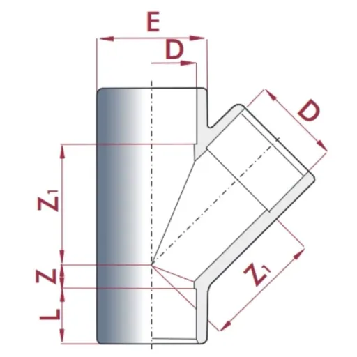 20mm PVC 45 Degree T Fitting - PVC Pipe Connector
