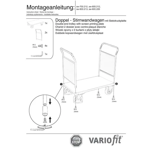 1000 kg Capacity Platform Trolley with EasySTOP