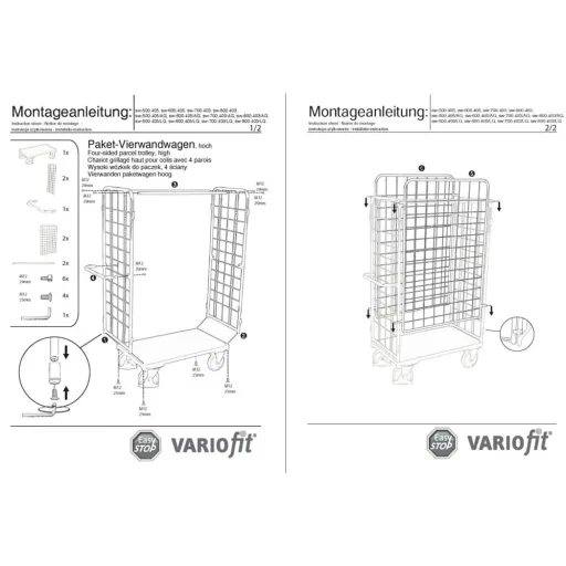 Heavy Duty Cage Trolley XL with EasySTOP - 500kg Capacity