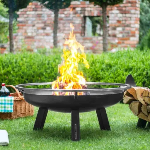 70cm Steel Fire Pit | Garden & Patio Fire Bowl