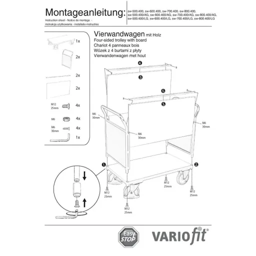 500 kg Capacity Cage Trolley with EasySTOP