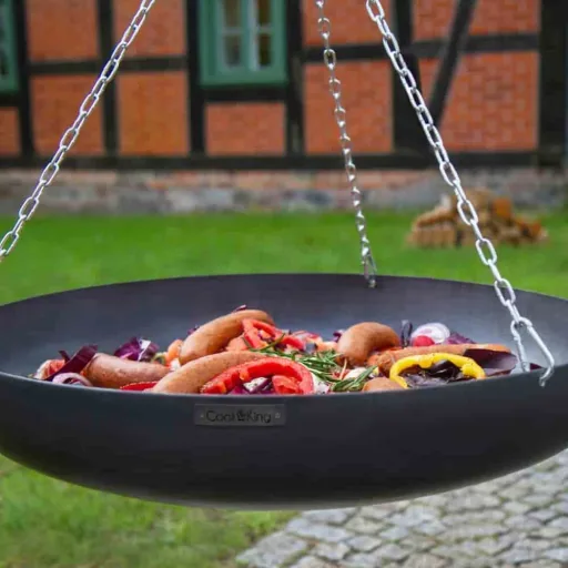 Outdoor Cooking Wok Set with Tripod Stand, 70cm