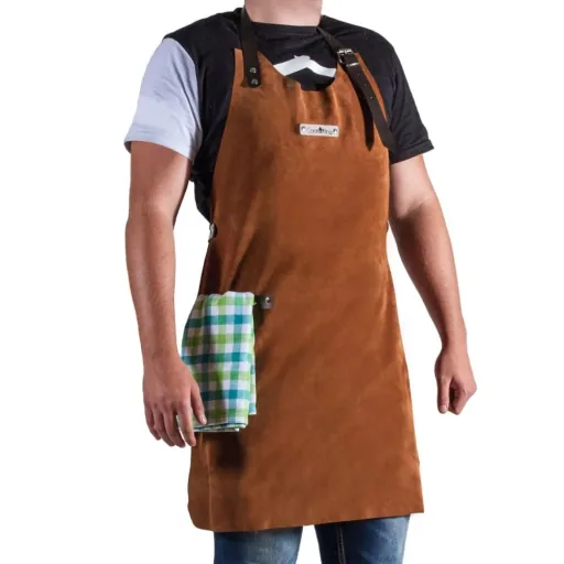 Premium Leather Apron for Grilling and Cooking