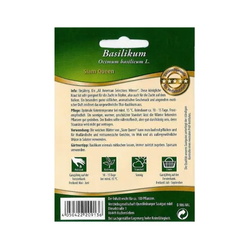 Siam Queen Thai Basil - Aromatic Herb for Your Balcony Garden