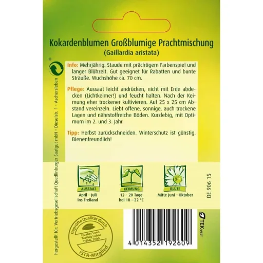 Gaillardia Seeds - Perennial Blanket Flower Prachtmischung