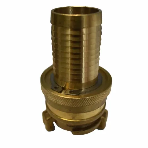 1 1/4 Inch Quick Hose Coupling, Brass with Lock Nut