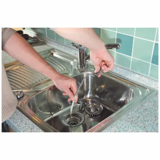 Drain Snake 1.5m with Hand Crank, Plumbing Snake, Drain Cleaner Tool
