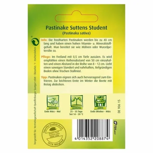 Suttens Student Parsnip Seeds - Heirloom Variety