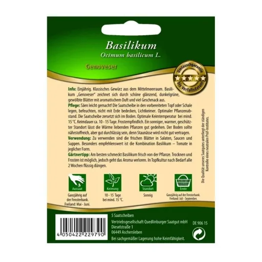 Genovese Basil Seed Disc: Easy Grow Basil Plant