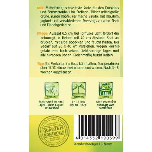 Kagraner Sommer Lettuce Seeds - Early Harvest Butterhead