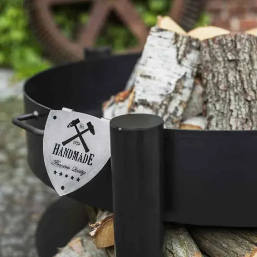 80cm Steel Fire Pit Bowl with Wood Storage