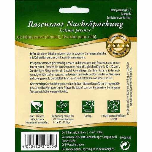 Lawn Repair Mix, Quick Grass Seed for Overseeding, 3-5m²