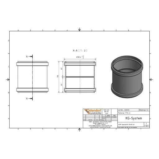 Double Socket DN 160, Sewer Pipe Connector, Drain Pipe Fitting