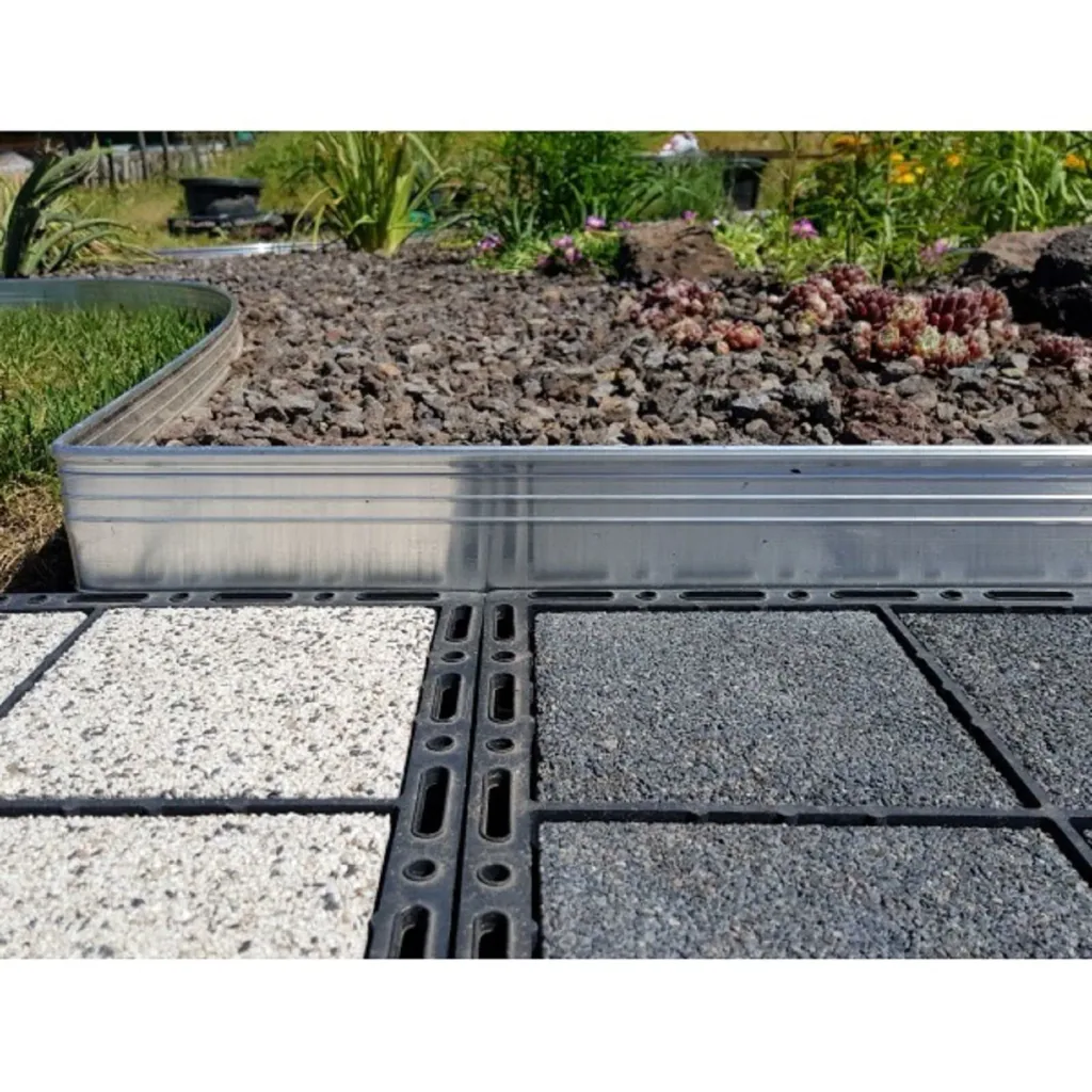 Ultra Strong Aluminium Lawn Edging 10cm x 100cm | Garden edging | Border edging, color: unpainted