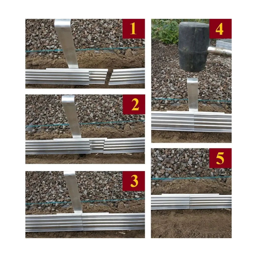 Ultra Strong Aluminium Lawn Edging 10cm x 100cm | Garden edging | Border edging, color: unpainted