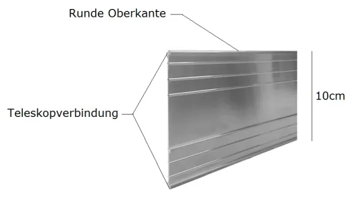 Ultra Strong Aluminium Lawn Edging 10cm x 100cm | Garden edging | Border edging, color: unpainted